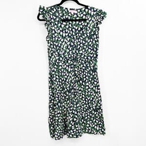 Lilly Pulitzer Cherry Bright Navy Valley Girl Floral Dress Silk Blend